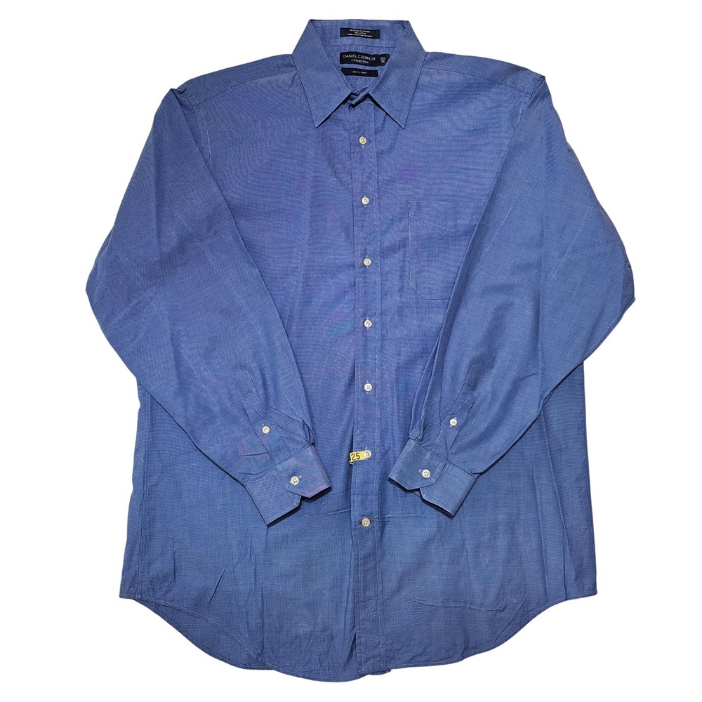 Daniel Cremieux Denis Shirt Blue Gingham Button Down Men's 16 1/2 35 Hong Kong